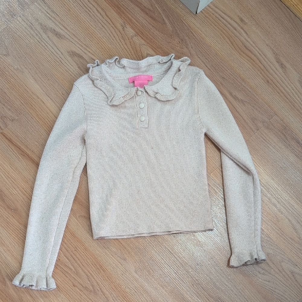 Isaac Mizrahi Beige Ruffled Kids Sweater
